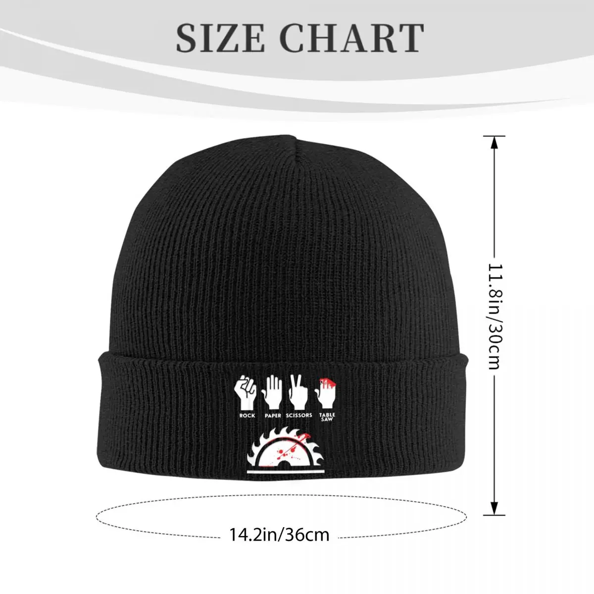 Rock Paper Scissors Table Saw Knit Hat Beanie Autumn Winter Hats Warm Hip-hop Funny Carpenter Horror Cap Men Women