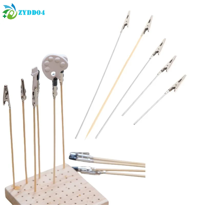 ● 10/20/50Pcs 목재 및 금속 페인팅 스탠드 앨리게이터 클립 스틱 모델링 도구 에어브러시 모델 부품 DIY 액세서리