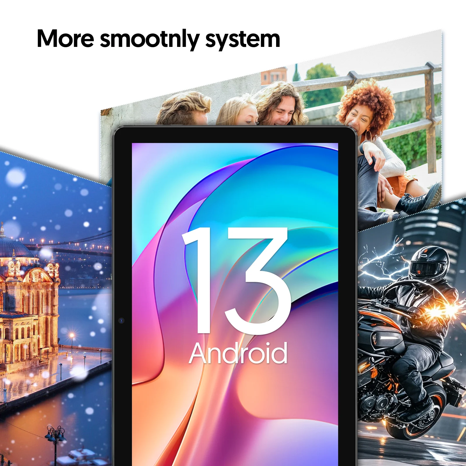 BAKEN แท็บเล็ต Android 13 ขนาด 10 นิ้วใหม่, โปรเซสเซอร์ quad-core, 7GB (ส่วนขยายหน่วยความจํา 3g + 4g) RAM + ROM 64GB, ส่วนขยาย 1TB, IP 1280x800