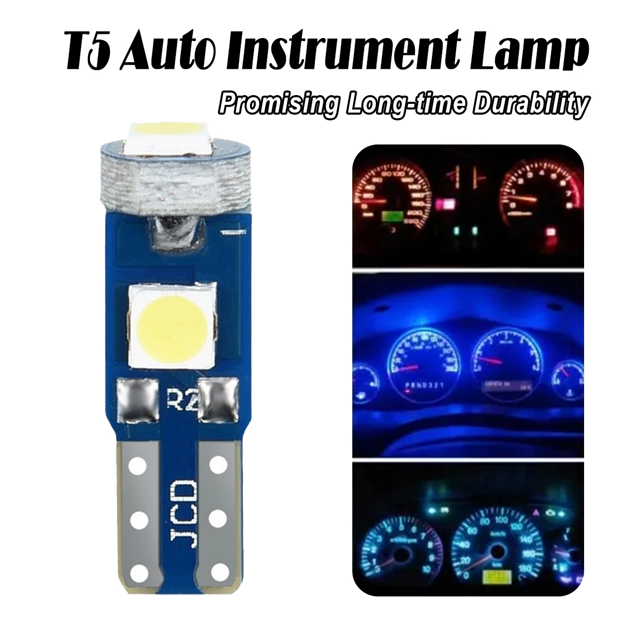 

10X T5 Led Bulb W3w Car Lights Light 3smd Auto Instrument Lamp License Cluster 12v Mini Lighting Energy-saving White Turn-signal