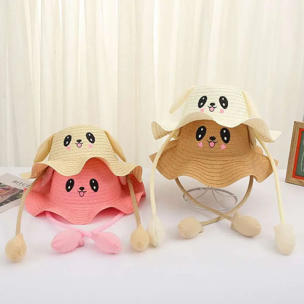 

Outdoor Bucket Cap Moving Ears Straw Hats Sun Hat Fisherman's Hat Beach Hat