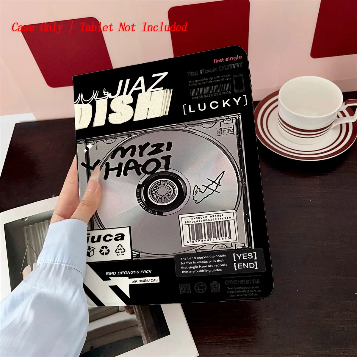 

Шикарный черно-белый чехол для iPad с проигрывателем музыки и проигрывателем проигрывателя для Apple iPad Pro 12,9 Air 3 Mini 5, тонкий чехол с защитой от царапин 9 поколения