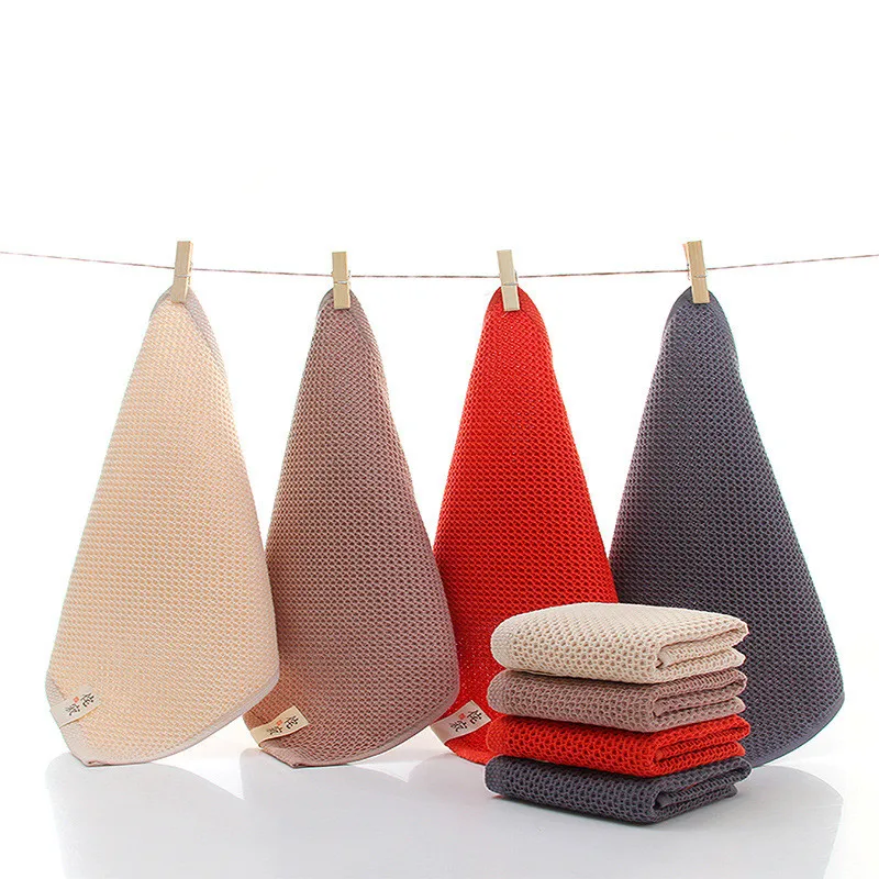 1Pc 33x33cm Square 100% Cotton Solid Color Soft Breathable Home Bathroom Adult Face Towel