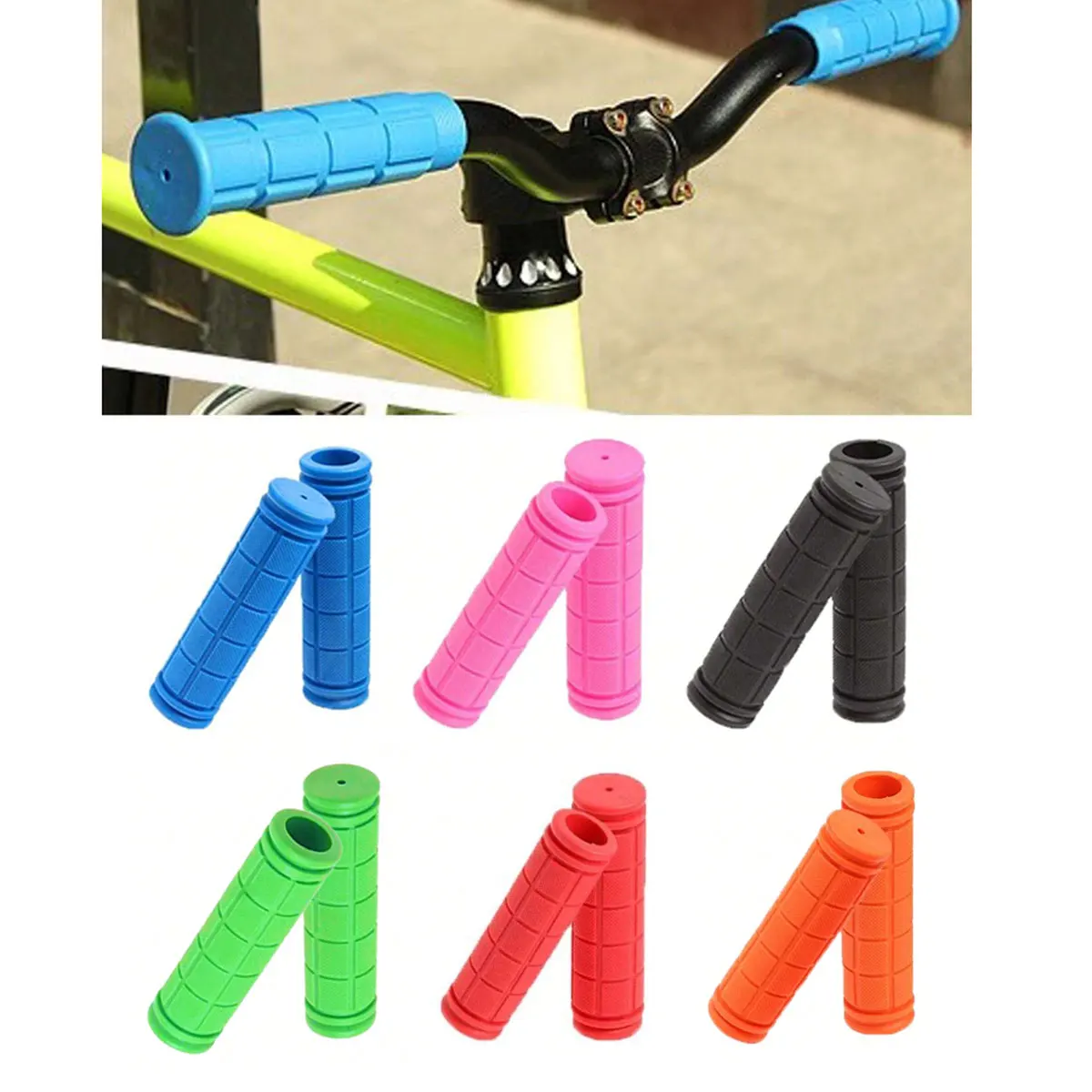 1 pair of anti slip soft rubber bicycle grip covers  suitable for bicycles  scooters BMX mountain bikes  and scooters  etc