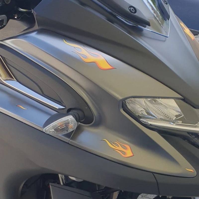 1set Flames Motorcycle Waterproof Vinyl Decal for Motorbike Side Panel Fairing Car MTB Bike Electric Scooter Decor view 5