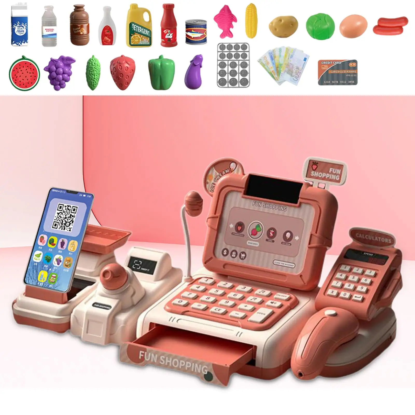 Supermarket Store Toys Cash Register Grocery Cash Register for Toddlers