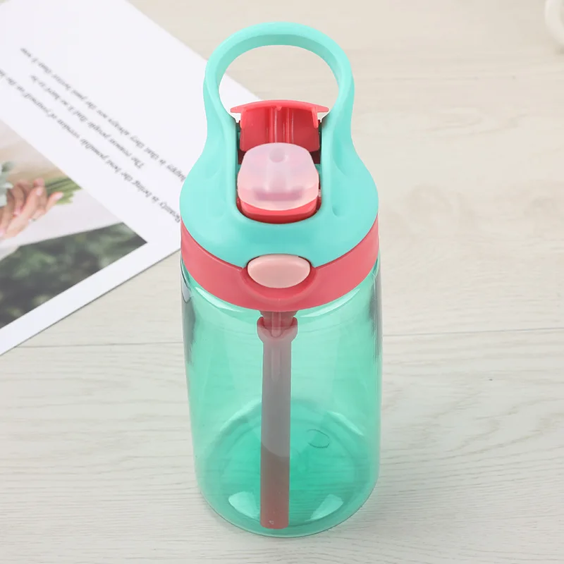 Xiaoliangzi Children's Straw Cup Anti Drop Water Cup Outdoor Kindergarten Student Cartoon Plastic Cup Personalized Handy Cup