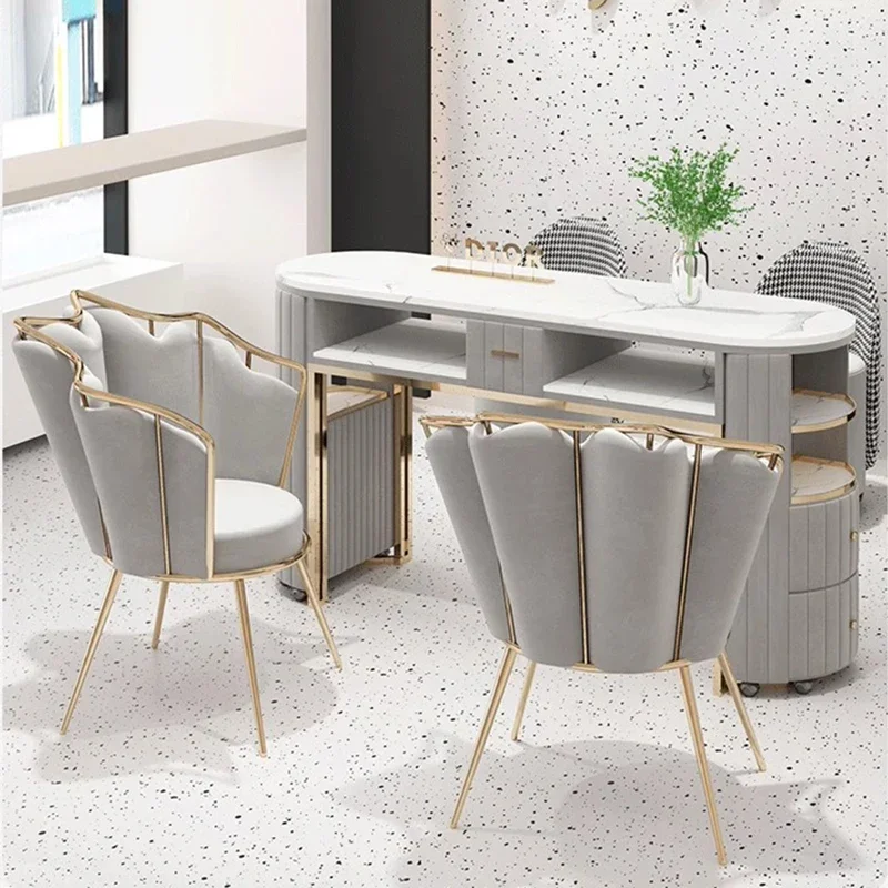 Dressing Nordic Manicure Table Modern Luxury Multifunction Storage Nail Tables Marble Tabletop Salon Furniture Nail Desk LLMT