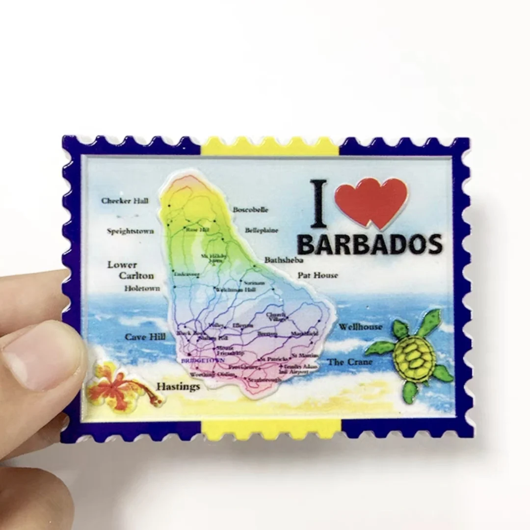 North America Barbados Ecuador Guyana Nicaragua Resin Fridge Magnets Souvenir Refrigerator Magnetic Refrigerator Stickers