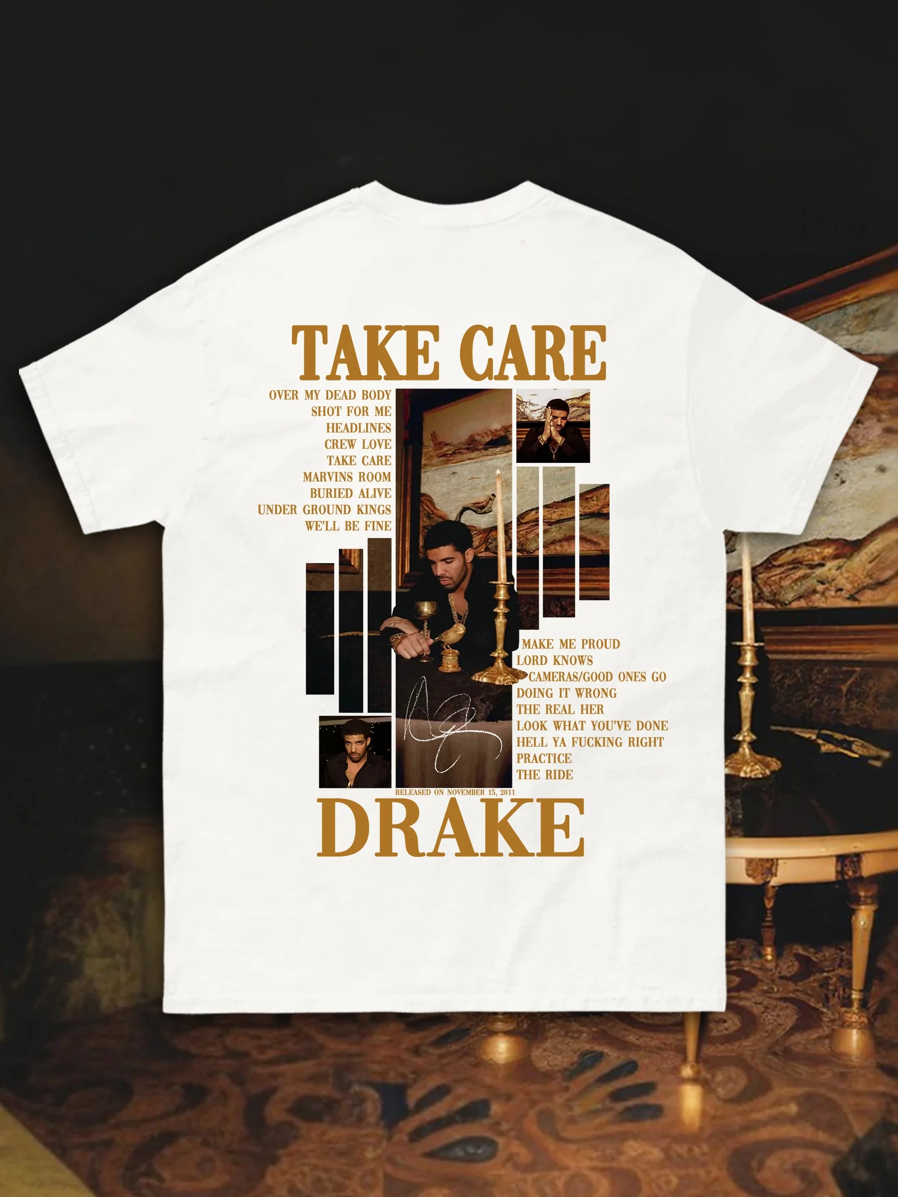 Fashion 2026 TAKE CARE Décontracté En Coton Printed Cotton T-shirt Men's Summer Casual Top Short Sleeve Classic Male Women Tee