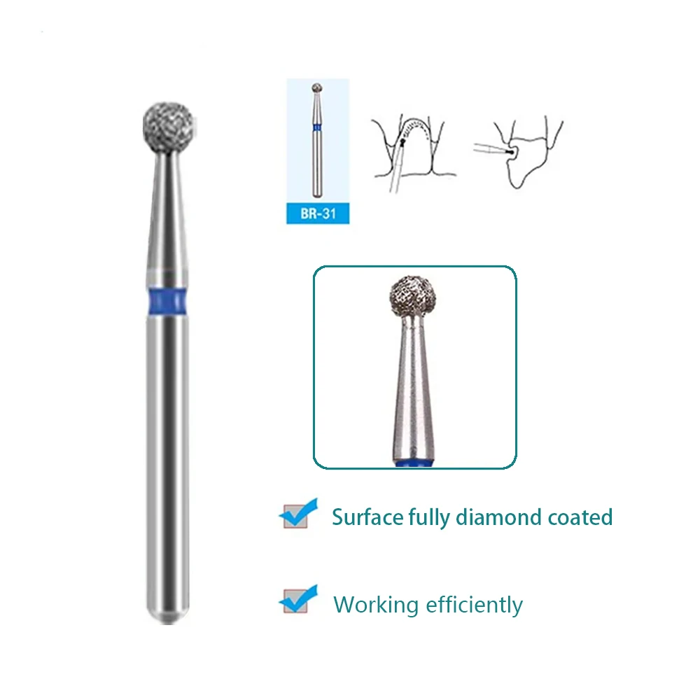 10Pcs/Box Dental Diamond Burs Drill 1.6mm Shank for High Speed Handpiece Dentist FG Drills Diamond Polishing/Repair Kit