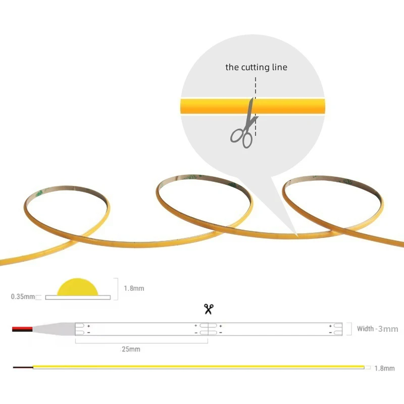 Imagem -04 - Super Slim Cob Led Strip Lights dc 5v 12v 480leds por m Branco Quente Vermelho Verde Azul Rosa Amarelo Roxo Laranja Led String mm