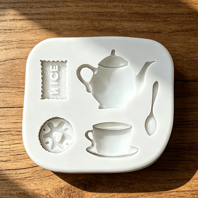 Biscuits Coffee Teapot Silicone Sugarcraft Mold Chocolate Cupcake Baking Fondant Cake Decorating Tools