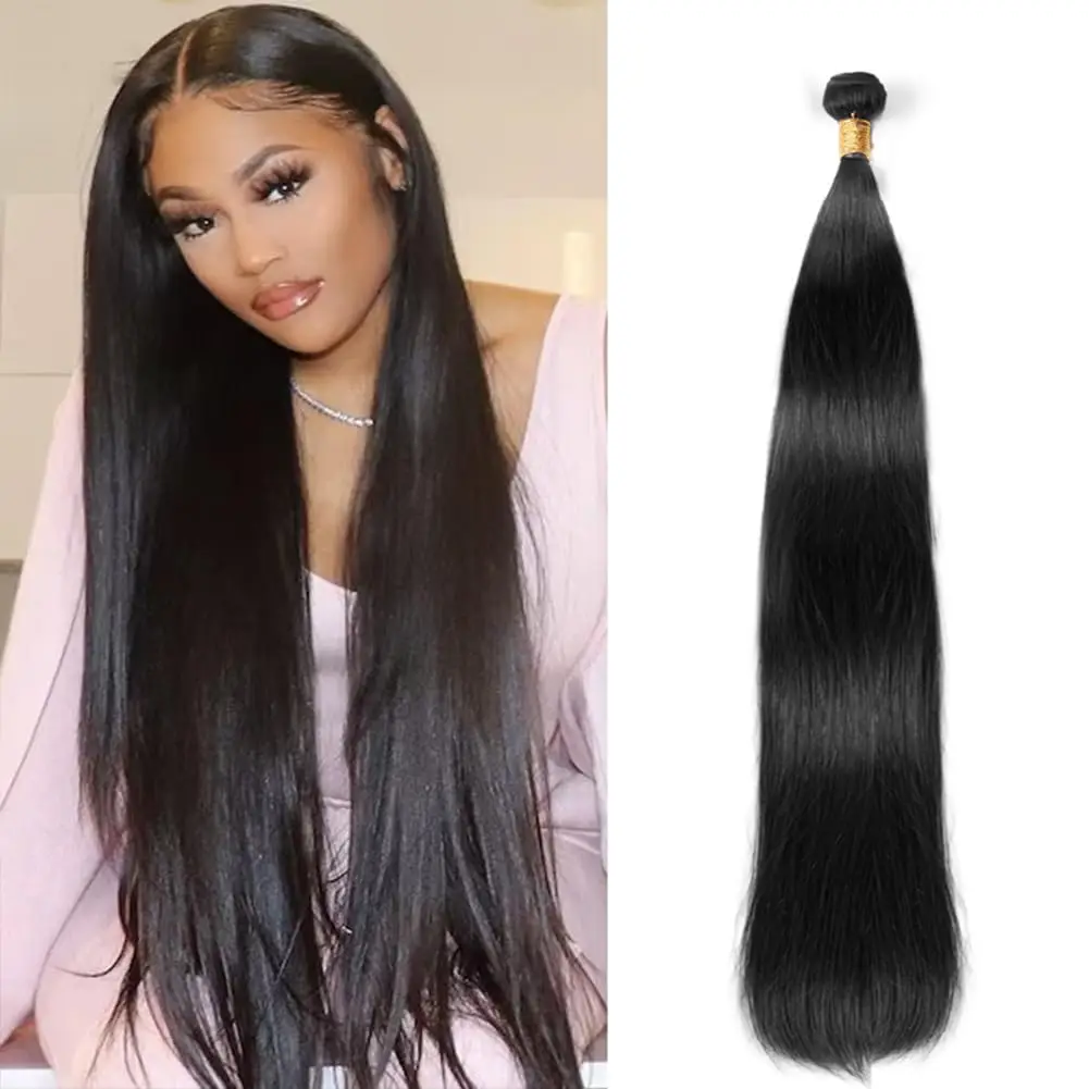 50g Straight Human Hair Bundles 10--30 Inch Brazilian Hair Weave Bundles Human Hair 100% Unprocessed Remy Double Machine Made