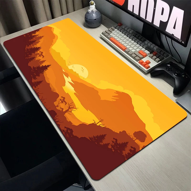 

Deep Forest Firewatch Mouse Pad Keyboard Gaming Mousepad Desktops For Computer Mats Natural Rubber Carpets XXL Pads 900x400mm