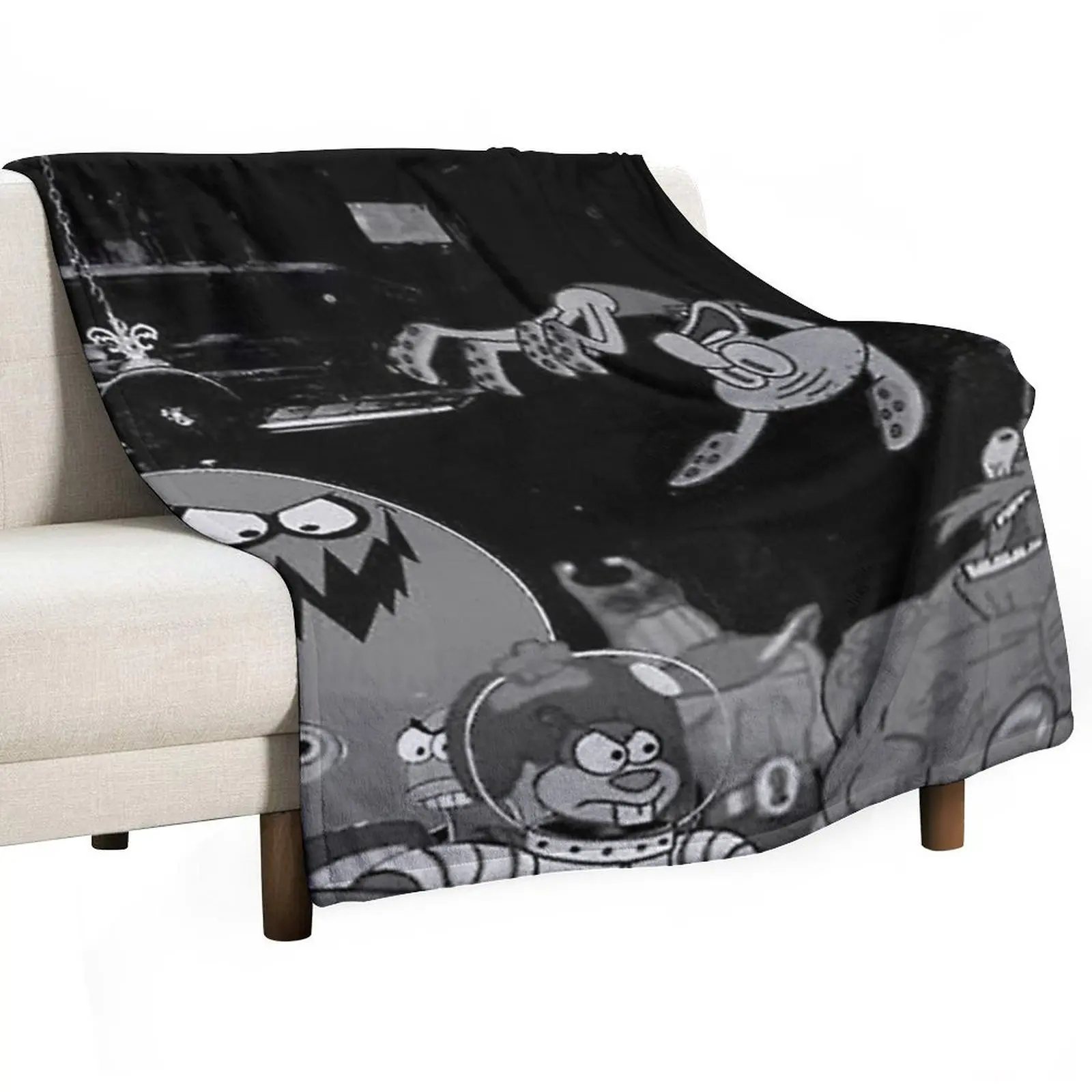 Playboi Carti Die Lit Cartoon Poster Throw Blanket Flannel Fabric Sleeping Bag Blankets