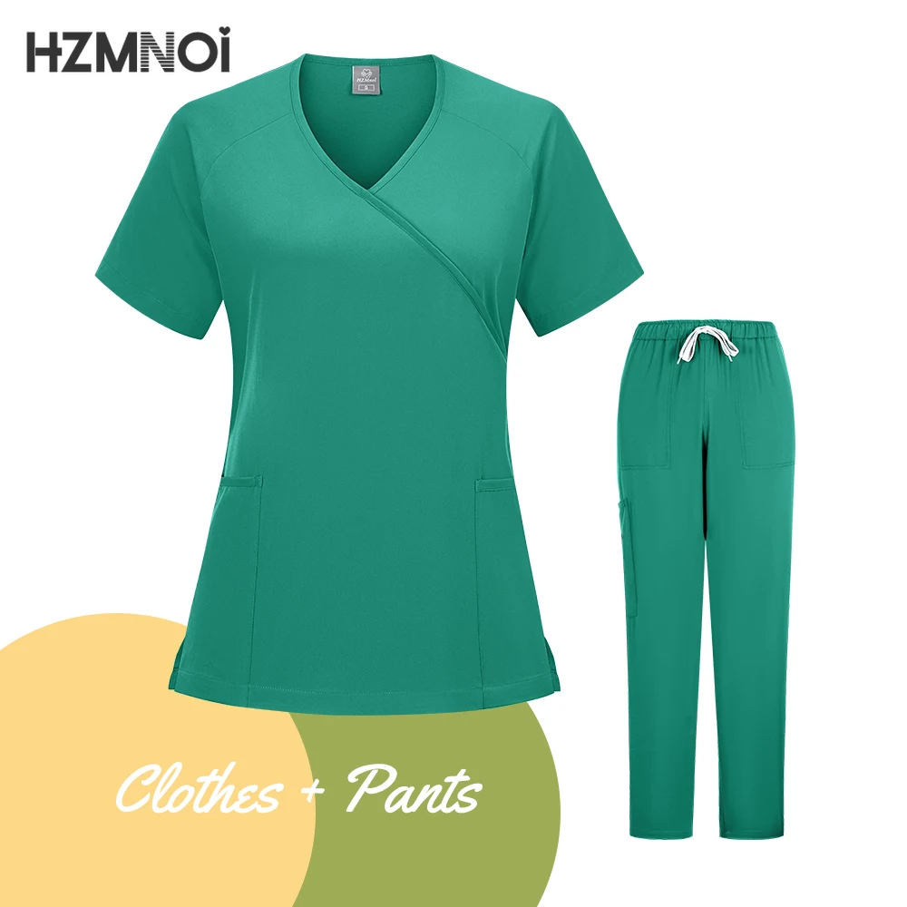 Uniformi mediche Unisex uomo donna abbigliamento infermieristico Costume di bellezza infermiera scrub set medico dentista abbigliamento da lavoro clinico top pantaloni