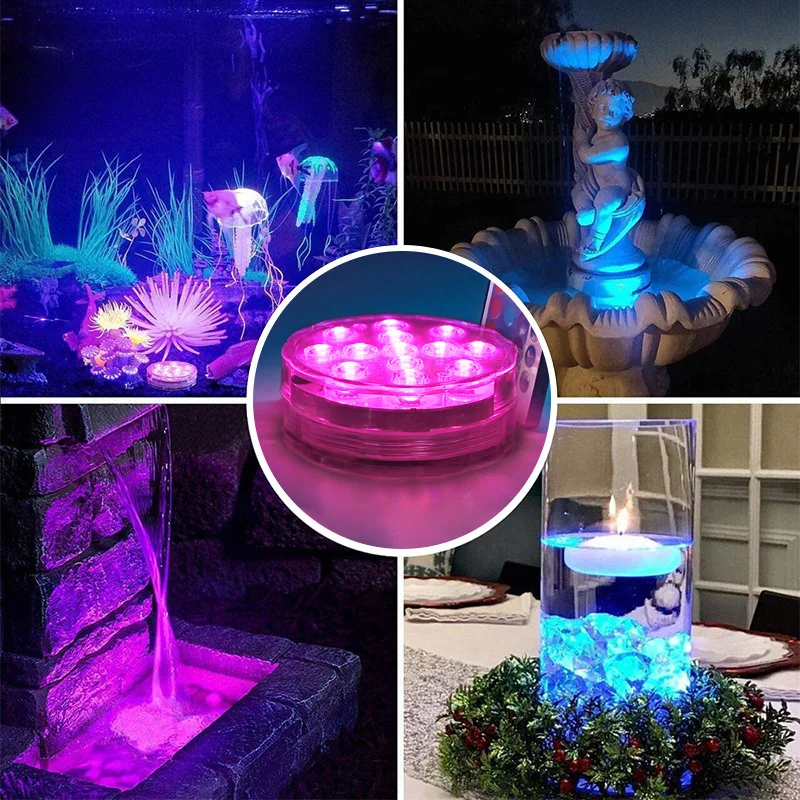 New LED Waterproof Remote Diving Lamp RGB Colorful Fountain Swimming Pool Aquarium Underwater Lamp