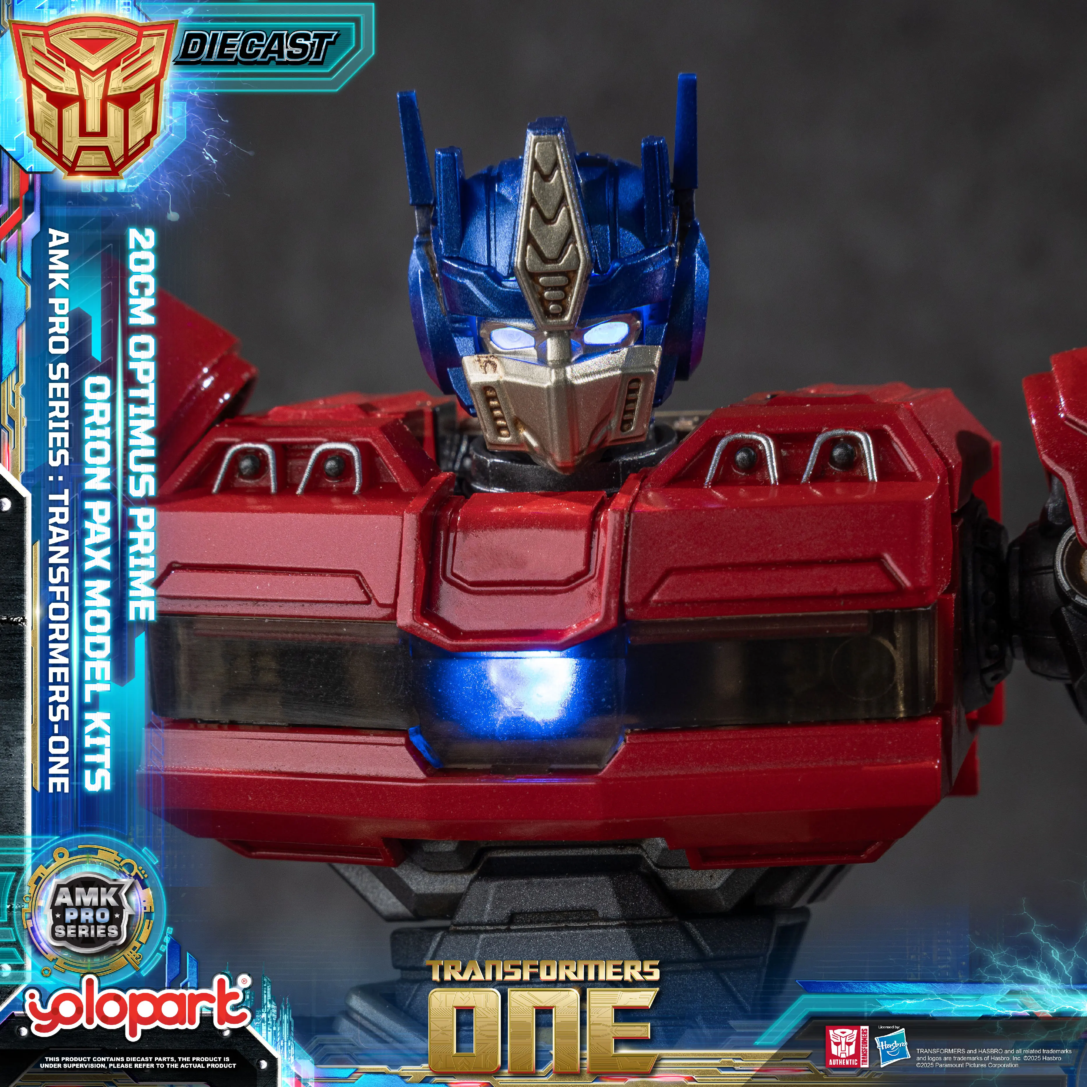 욜로파크 트랜스포머 원: AMK 프로 시리즈-최종 형태 옵티머스 프라임/오리온 메가트론/D-16 PAX 모델 키트 20CM