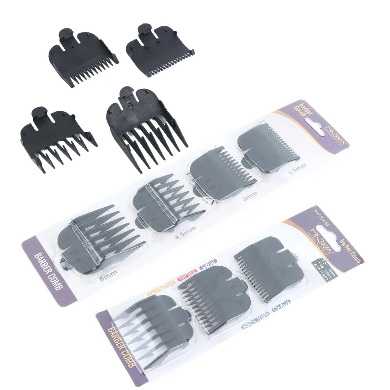 1/2/3/4Pcs Hair Clipper Guards Guide Combs Trimmer Styling Tools Attachment Black Limit Comb Set Compatible 1.5mm 3mm 4.5mm 6mm