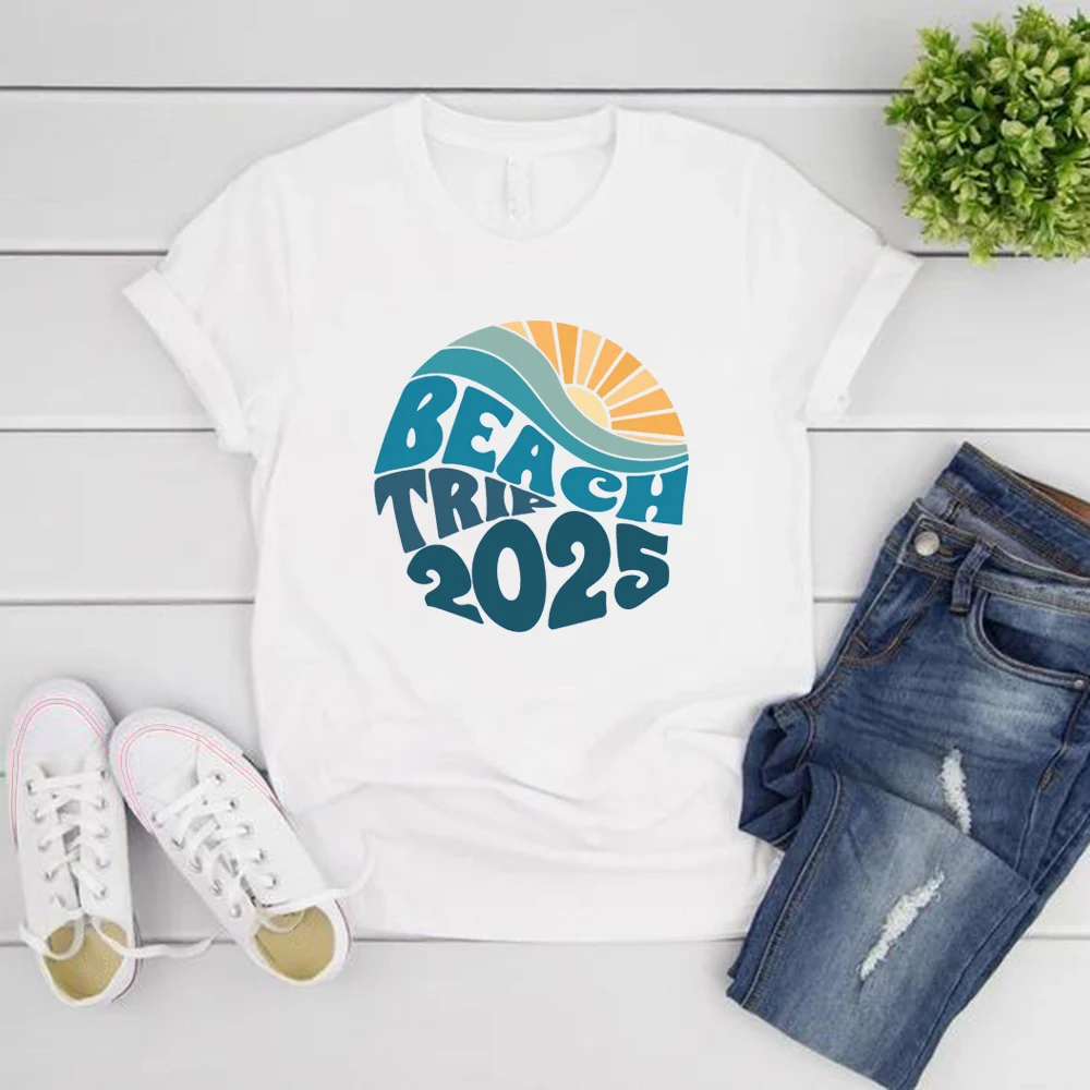 

Beach T Shirt Summer Beach Shirts for Women Vacation Tee Casual Short Sleeve Graphic T Shirts Vacation T-shirt Female Clothing