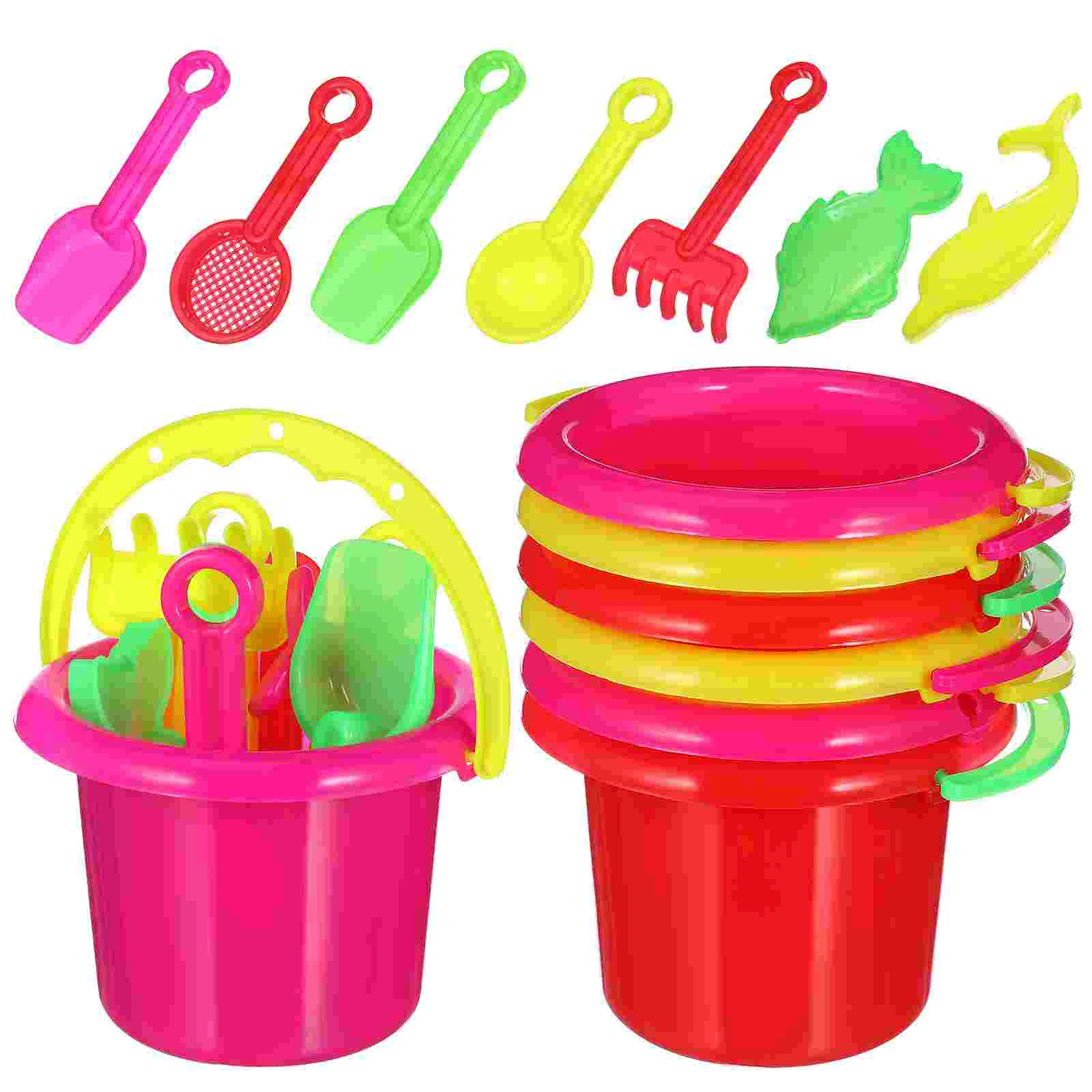 24 ชิ้นที่น่าสนใจ Mini Bucket ของเล่นเด็กถังทรายพลาสติก Beach Bucket Beach Bucket ของเล่น Mini Bucket ของเล่น