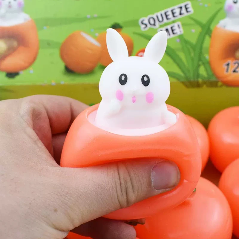 Squishy Karotte Kaninchen Squeeze Teleskop Spielzeug Kinder Kinder Rettich Kaninchen Tasse Prise Musik Spielzeug Kreative Stress Relief Geschenk