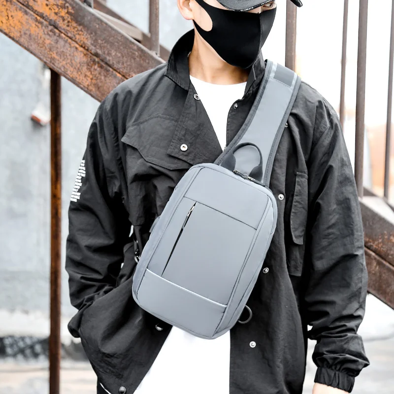 men sling bag usb charge chest splashproof small travel outdoor crossbody male s short trip messenger s