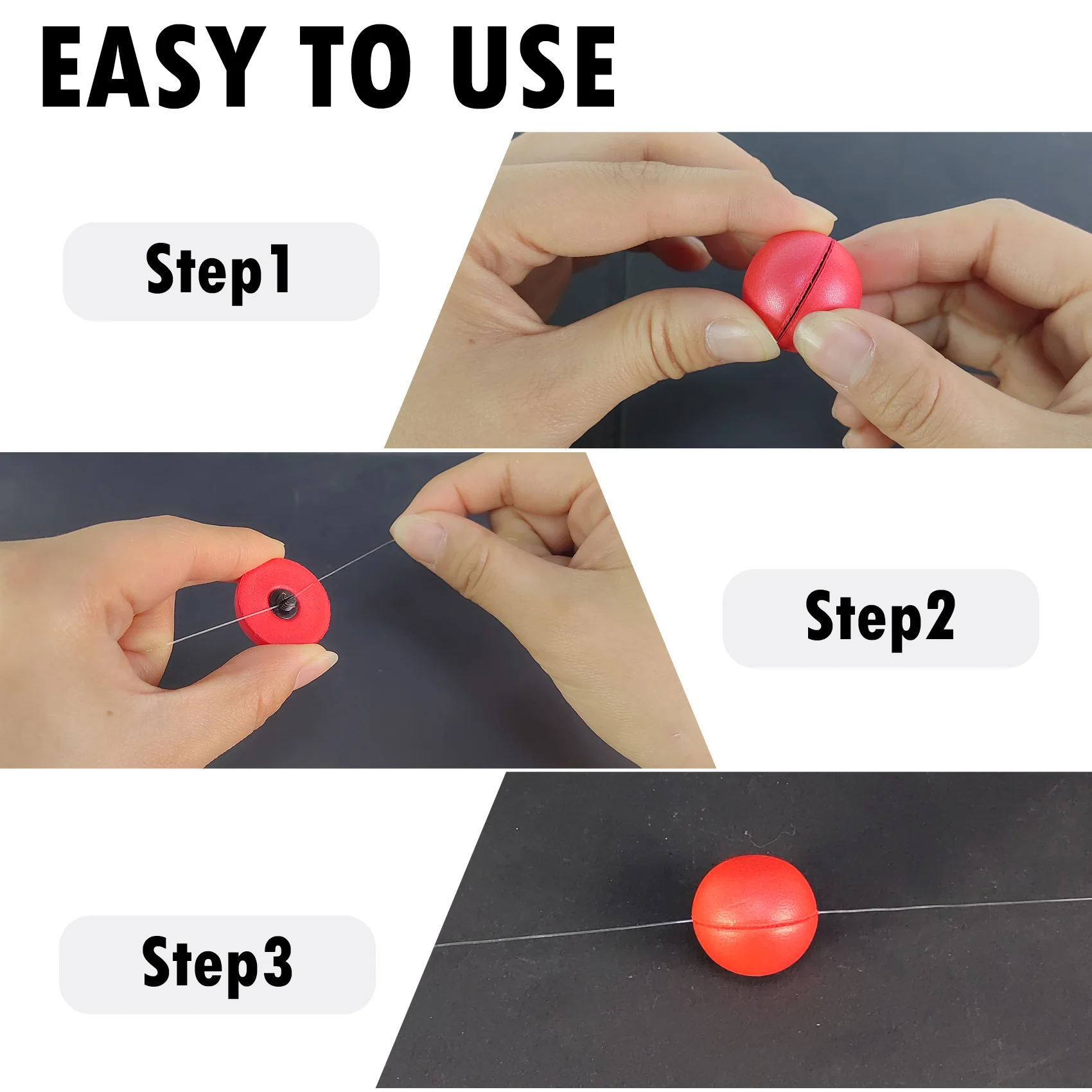 Aventik 12ps عوامة متينة وخفيفة الوزن مشقوقة عالية الوضوح عوامة صيد مستديرة للمياه العذبة والمياه المالحة