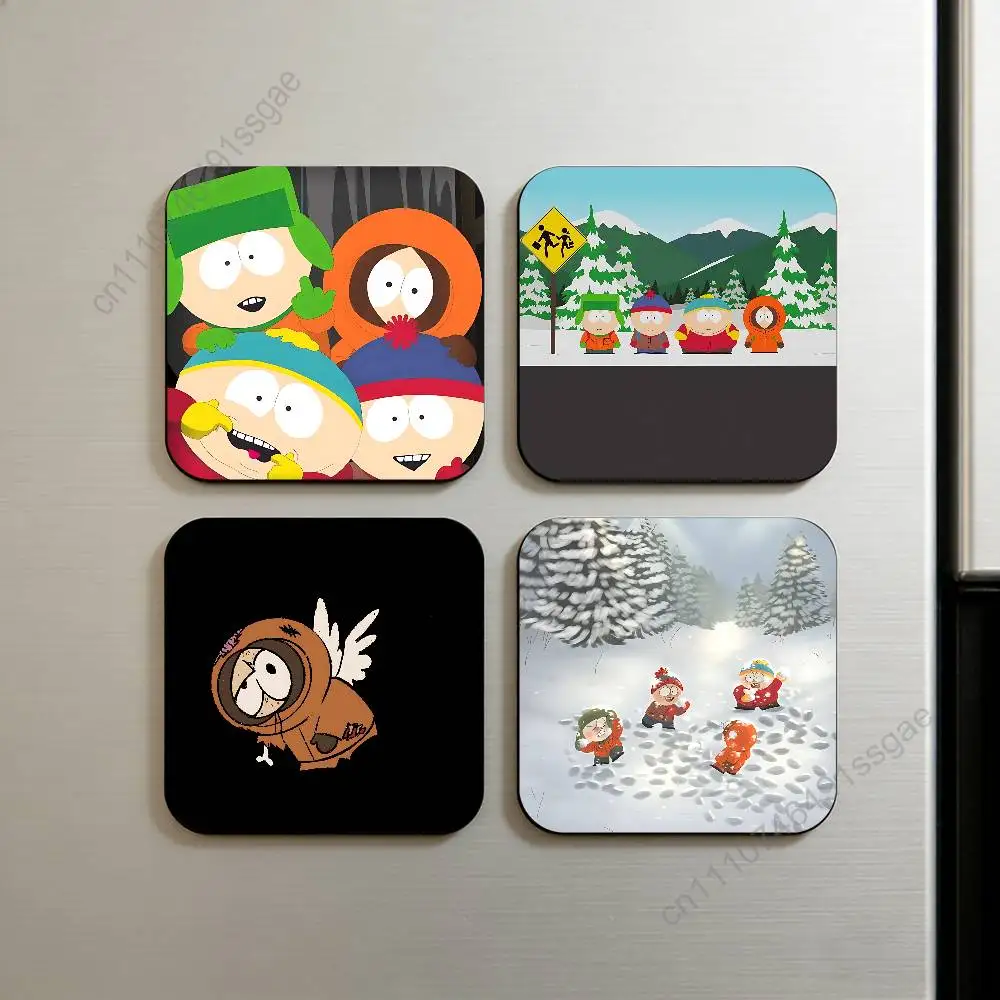 

Funny S-South P-Park Cartoon Square Decorative Fridge Magnets for Home Kitchen Office Whiteboard & Locker