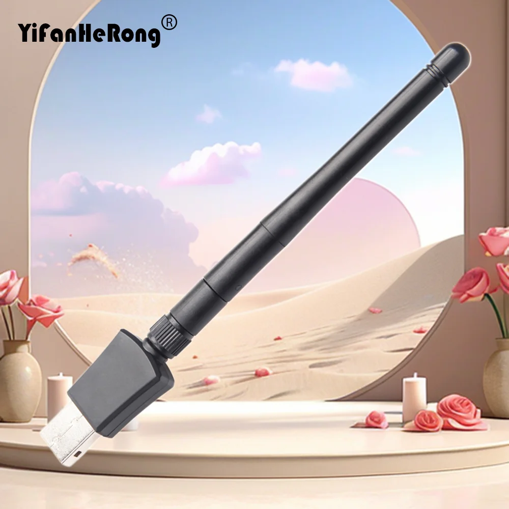 ミニ USB WiFi アダプター 600Mbps WiFi レシーバー トランスミッター 2.4G/5.8G デュアル周波数 プラグアンドプレイ アンテナ付き デスクトップ用