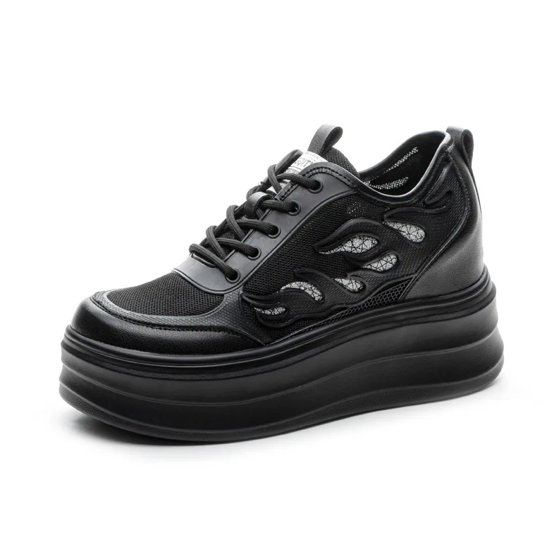 

Женская повседневная обувь 8 см, мягкая подошва на толстом каблуке 8 см, дышащие универсальные удобные кроссовки небольшого размера для отдыха