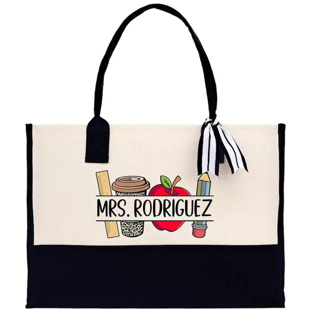 Personalized Teacher Tote Bag Teacher Appreciation Gift Durable Teacher Stuff Teacher Work Bag School Leaving Gift Shopping Bag