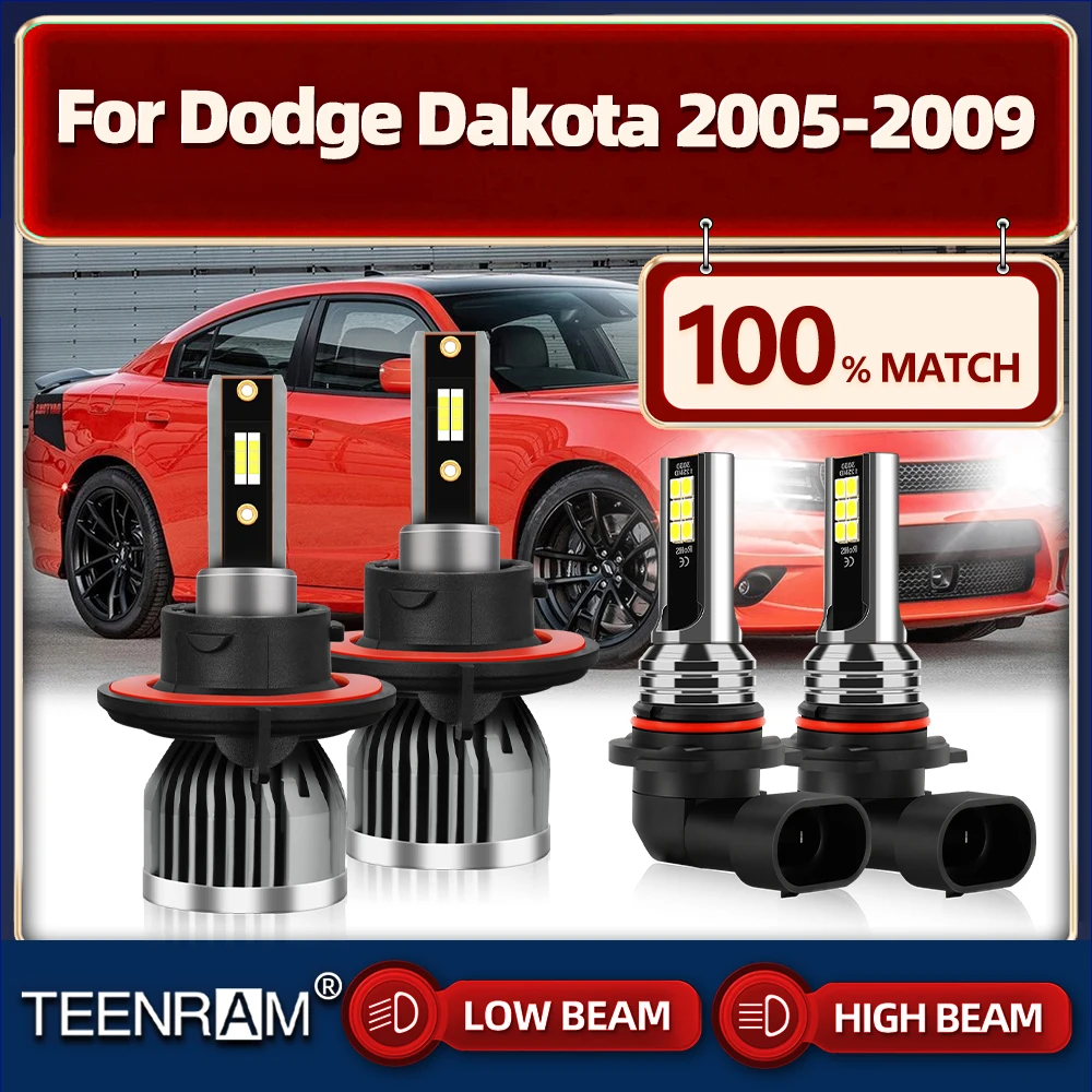 

LED Headlight Bulbs 12V Car Fog Light 40000LM Auto Lamps 6000K White Plug And Play For Dodge Dakota 2005 2006 2007 2008 2009