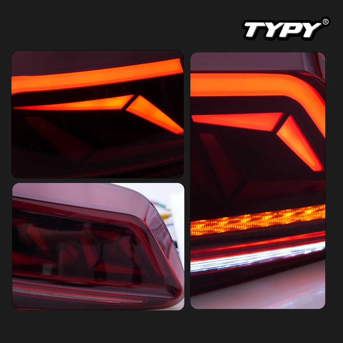 TYPY Car Tail Lights For VW Touareg 2011-2017 LED Car Tail Lamps Daytime Running Lights Car Accessories Plug And Play 4pcs