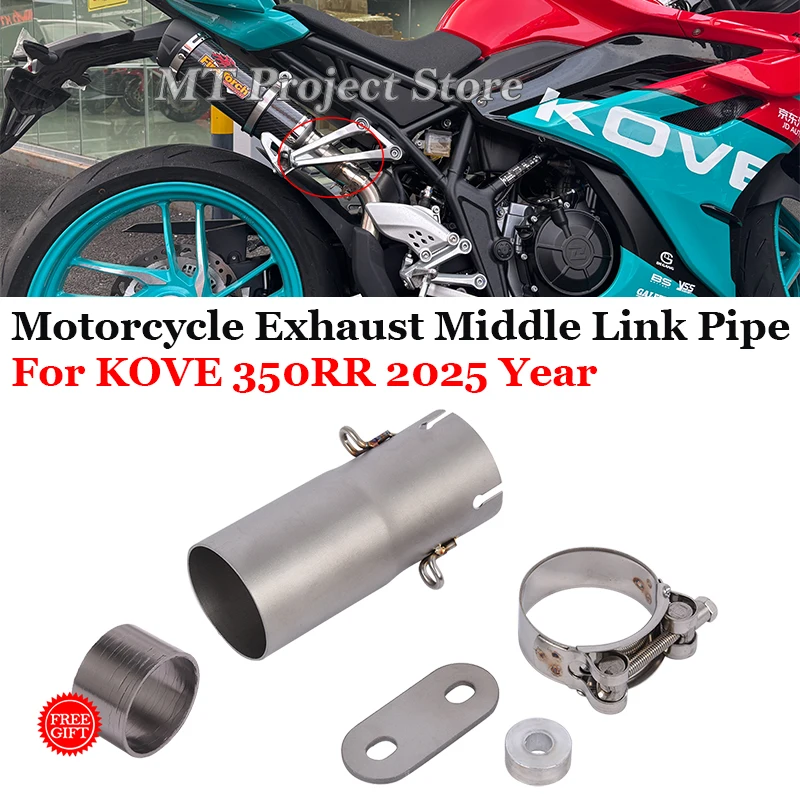 

Motorcycle Exhaust System Stainless Middle Link Pipe Connect 51mm Muffler Motocross Slip On For KOVE 350RR kove 350rr 2025 Year