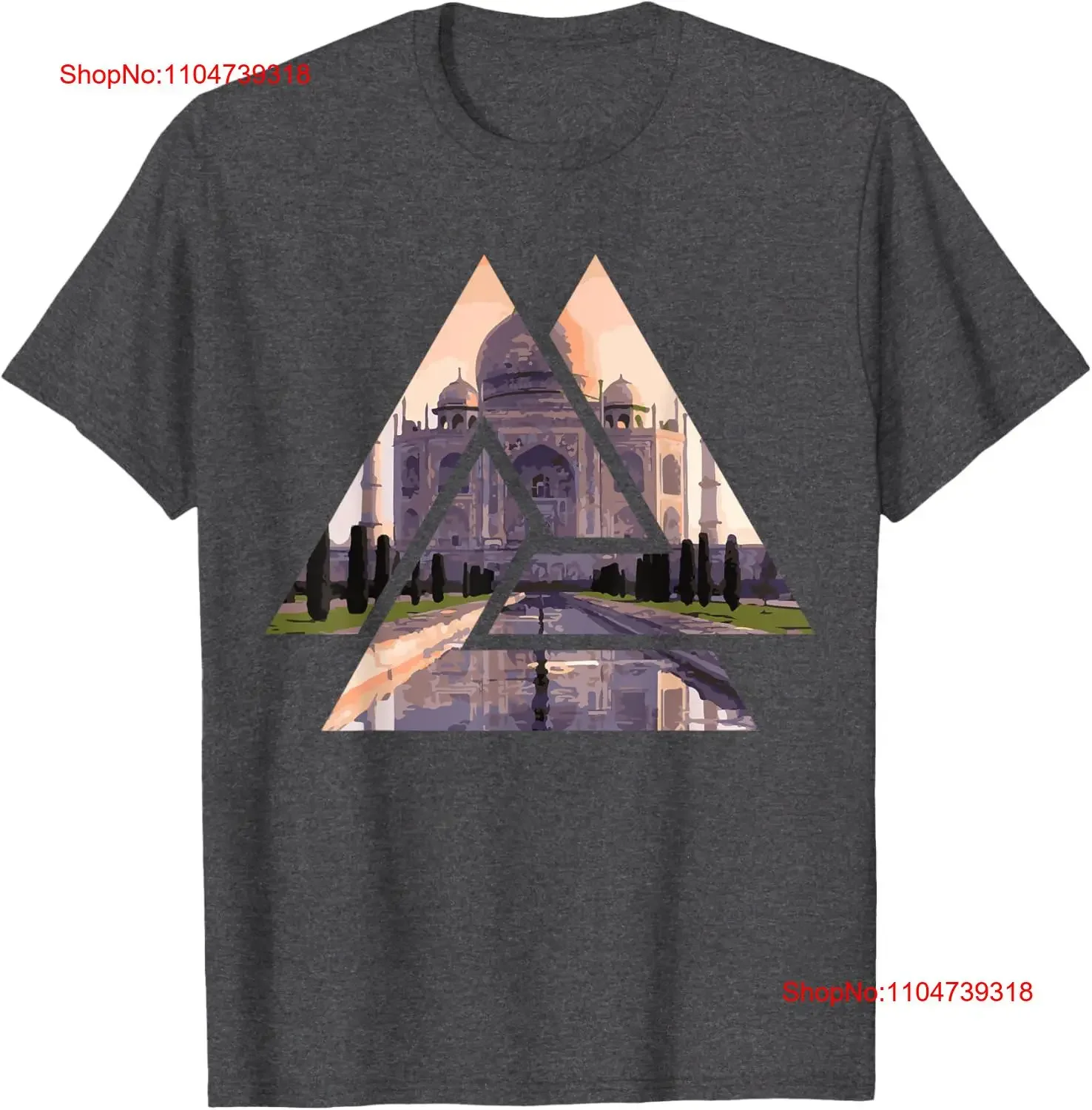 Taj Mahal formas geométricas India turismo camiseta vintage lavado Top para uso diario streetwear transpirable versátil