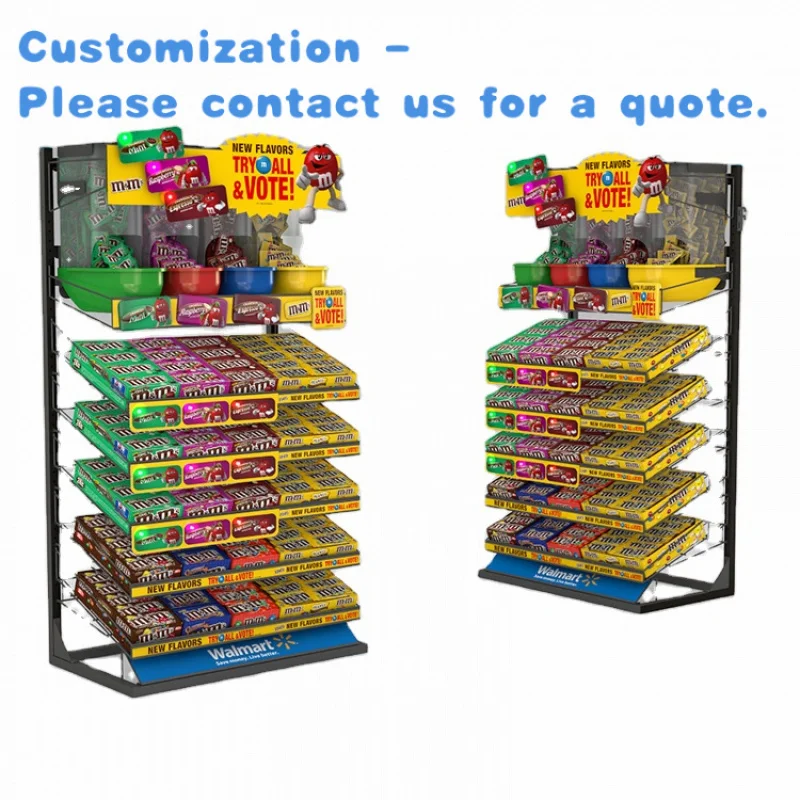 

custom.Customized Candy Store Snack Display Stand with Removable Metal Trays Supermarket Shelves