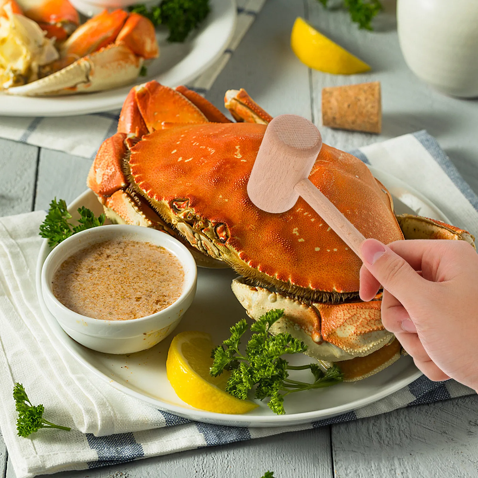 4Pcs Wooden Crab Ma…