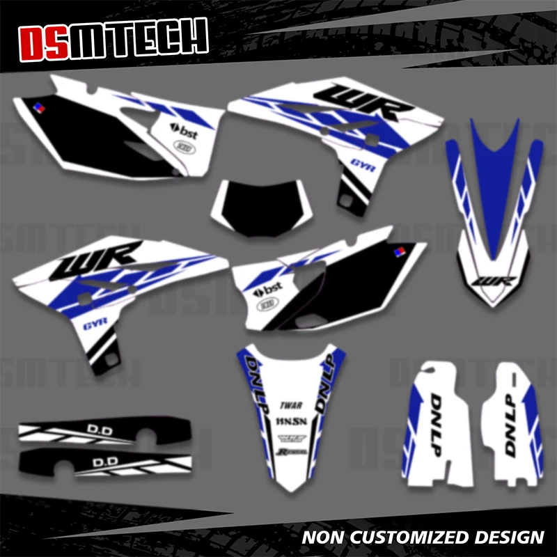 

DSMTECH Motocross Graphics Background Sticker Decal For Yamaha WRF450 WR450F 2012 2013 2014 2015 Team Decoration