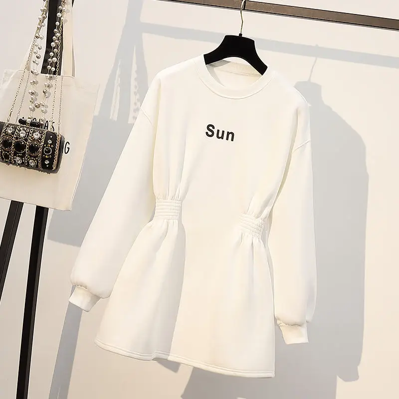 2023 New Spring and Autumn Fashion Trend Simple Round Neck Letter Print Waist Shrinking Design Feeling Small Crowd Sweater