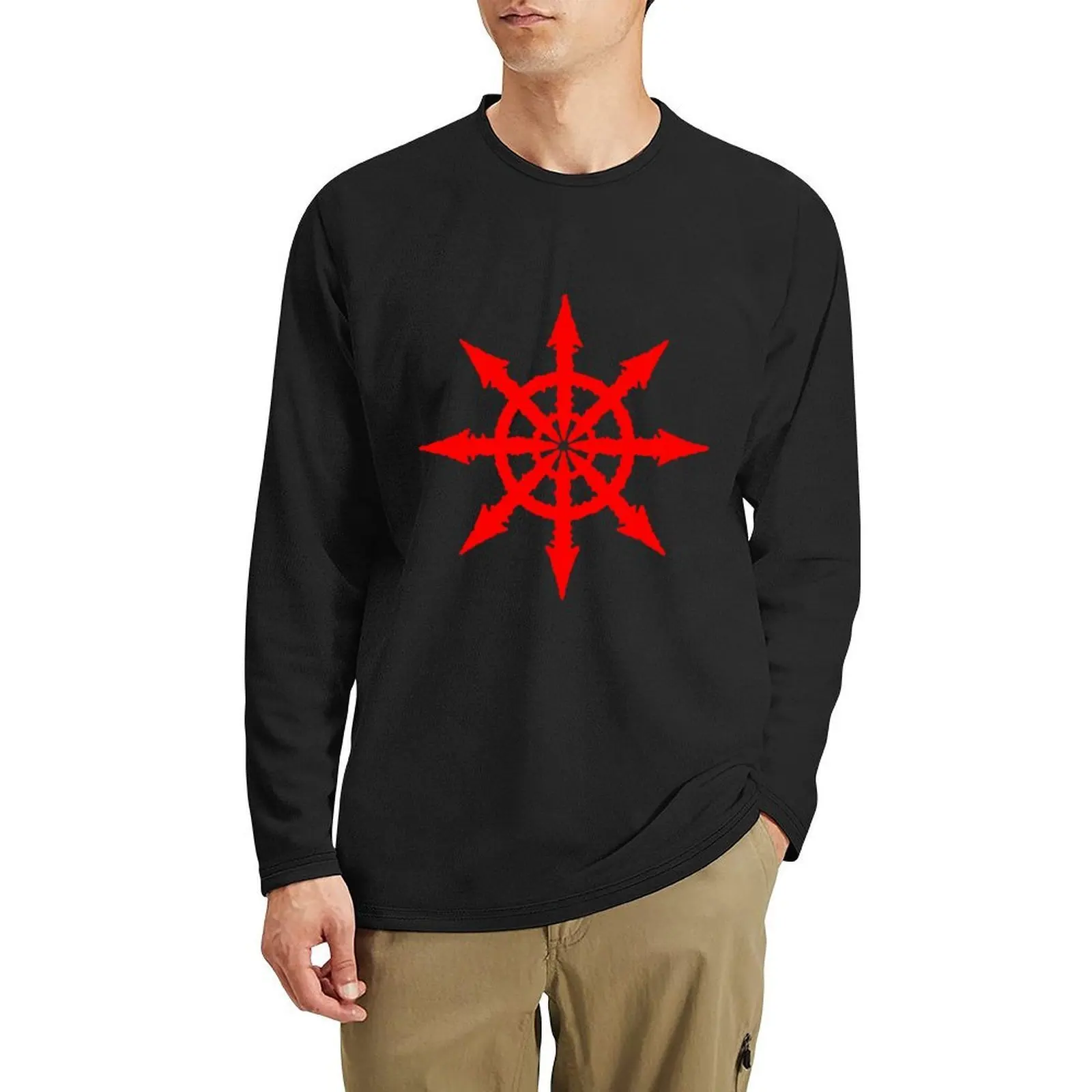 

Chaos Star Long T-Shirt graphic t shirts black t plus size oversized shirt workout for men
