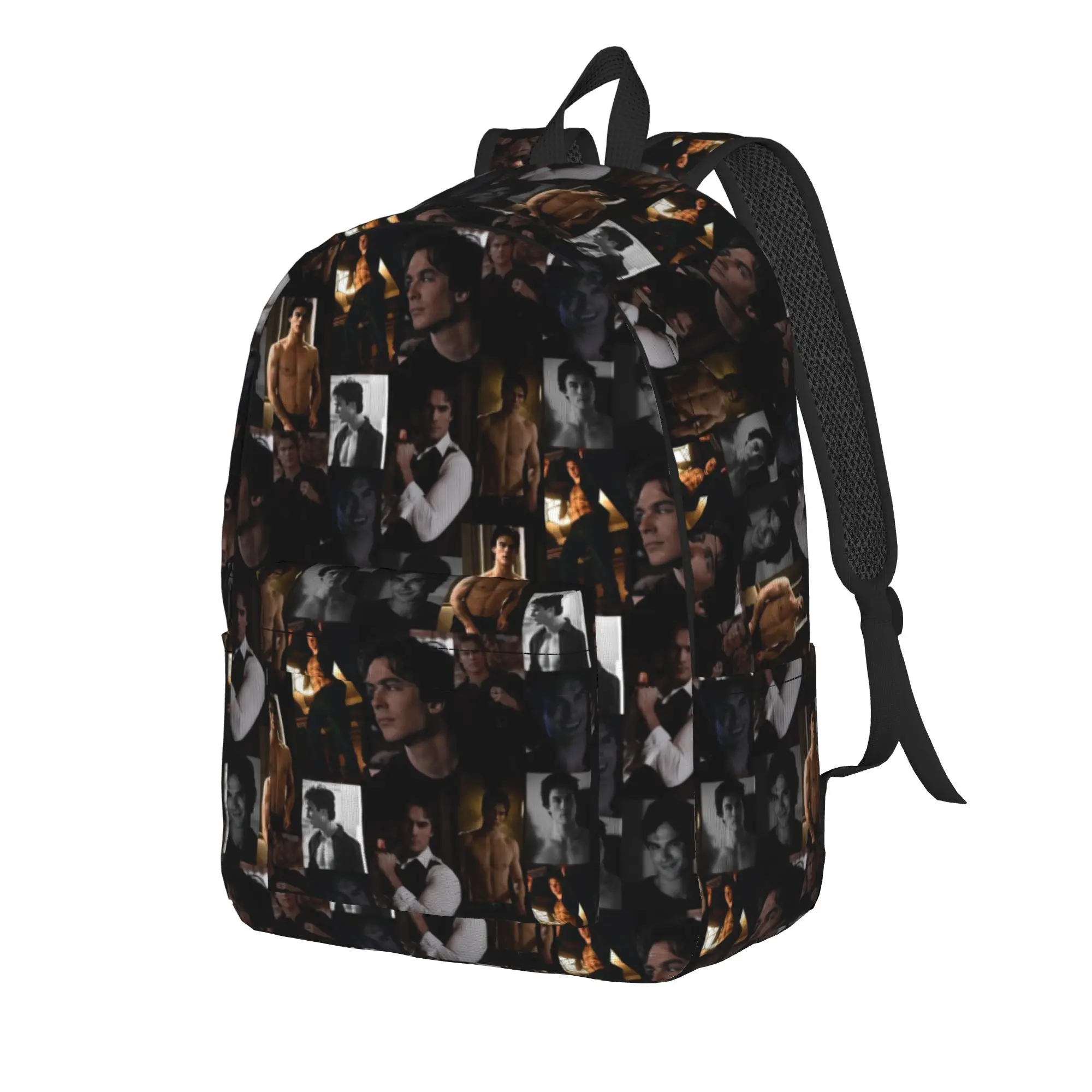 The Vampire Diaries Resuable Movie Backpack Damon Salvatore Male Polyester Camping Backpacks Pretty High School Bags Rucksack