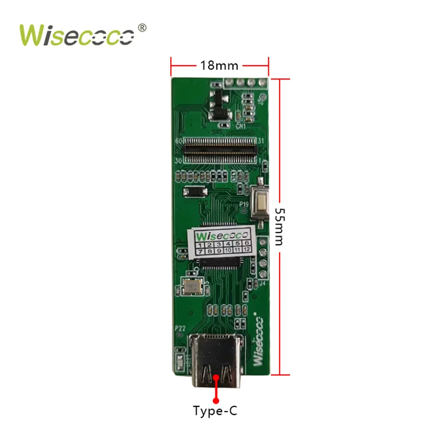 Wisecoco 0.39 Inch Micro OLED Display FHD 1920x1080 AMOLED Type-C Driver Board High Brightness 1500nits MIPI Small Mini LCD