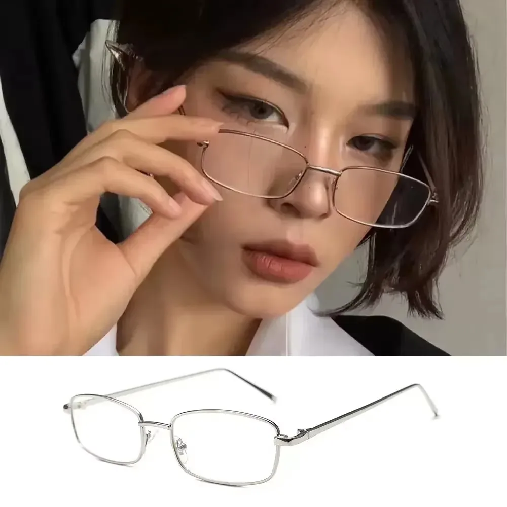 1/3/5 PC Y2K Small Square Frame Glasses Women Retro Metal Eyeglasses Clear Reading Fashion Wholesale Eyewear image 4