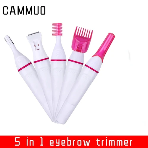 Cuchillo de cejas 5 en 1, Afeitadora eléctrica, depilación corporal indolora, herramientas para mujer, recortadora de cara, afeitadora de cejas para mujer