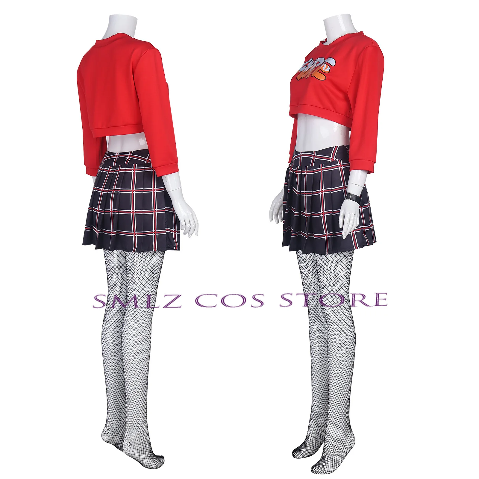 Anne Takamaki-Disfraz de Anime Persona 5 para mujer, conjunto de uniforme de baile rojo, peluca Anne, traje de juego para fiesta de Halloween