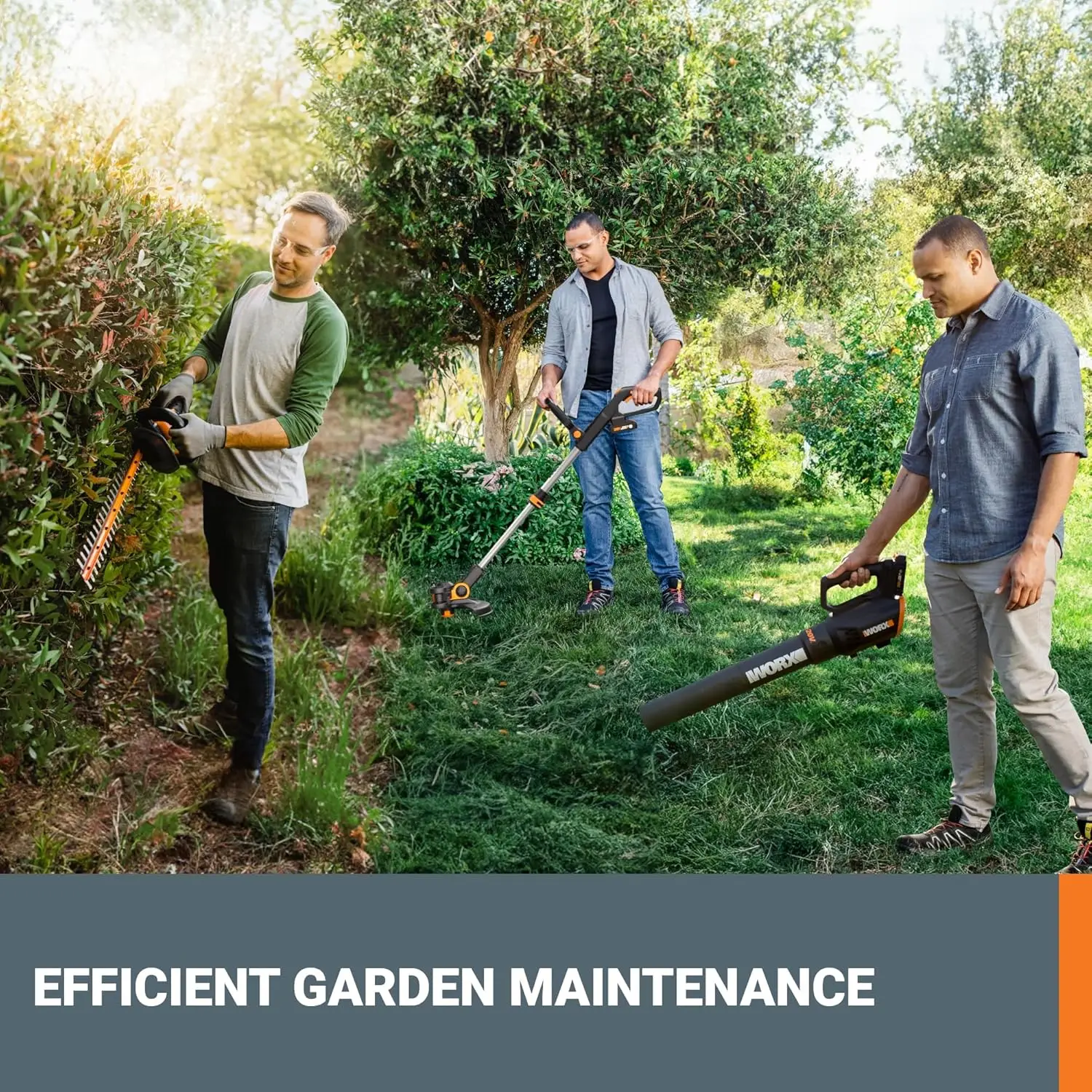 20V String Trimmer + Turbine Blower + Hedge Trimmer (Batteries & Charger Included)