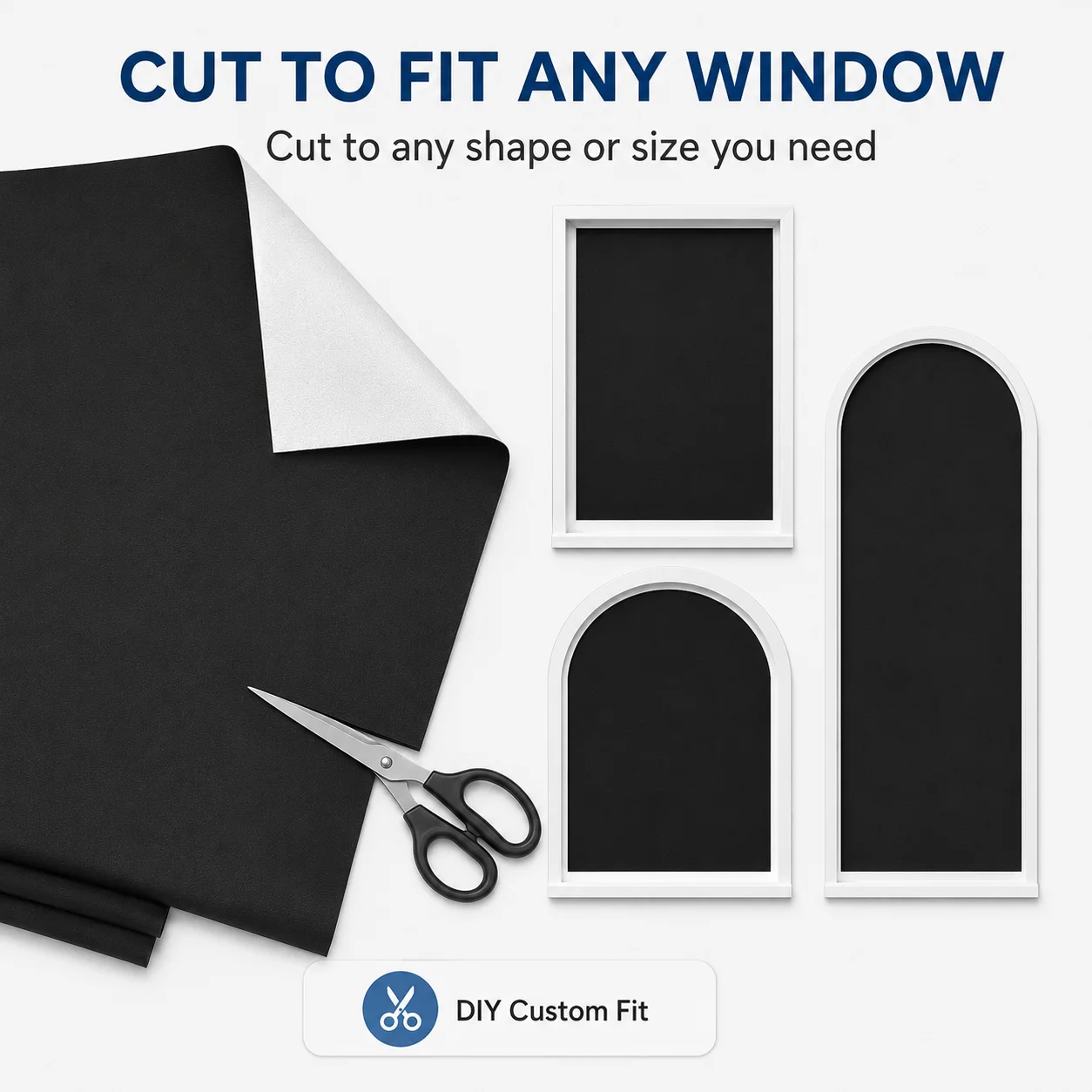 Portable Blackout Window Curtain Cuttable Silver Coated 210T Oxford Fabric 145x100/200/300cm for Bedroom Travel RV