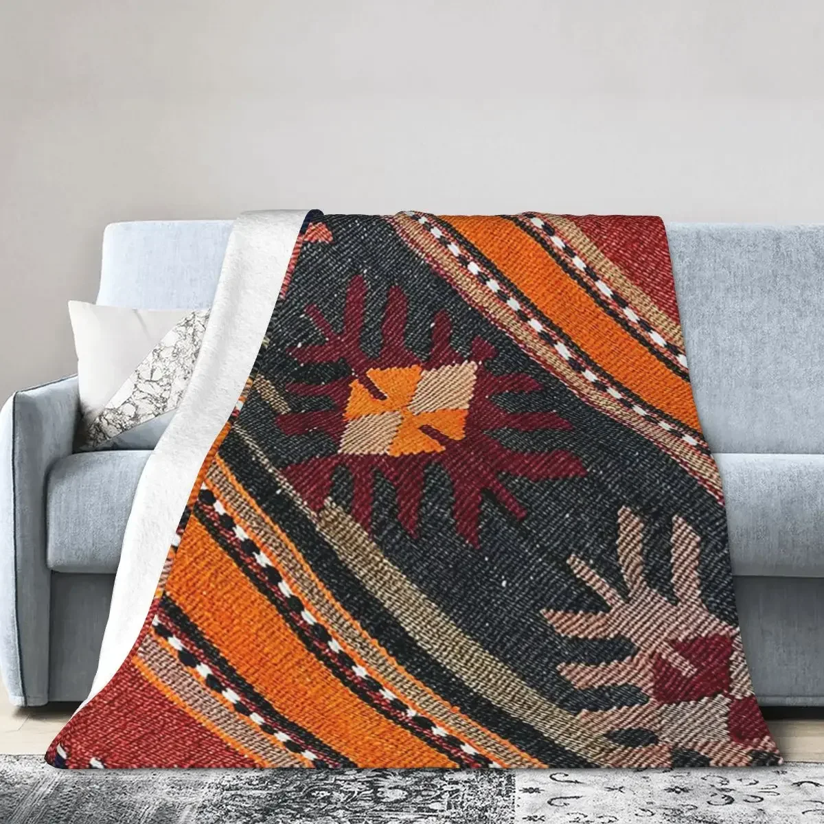 Decorative Kilim, Navaho Weave, Woven Textile Blankets Warm Flannel Throw Blanket Cover for Bed Living room Picnic Home Couch